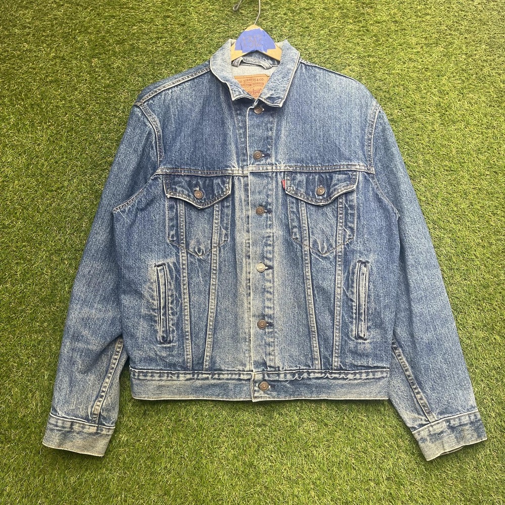 Vintage Levis Jacket Mens 40 Blue Denim Made USA Bomber Trucker 70506-0216 90s